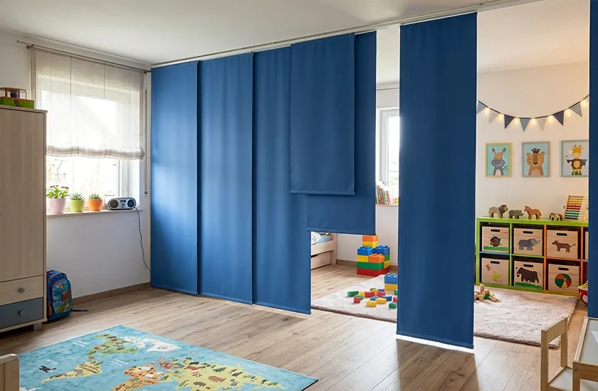 Textil Raumtrenner um ein Kinderzimmer ordentlich zu halten