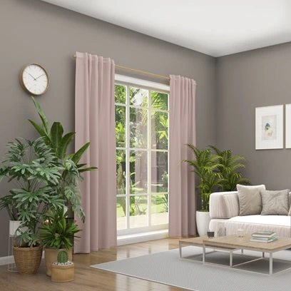 Ösenschal Lysel #1W Torina in Rosa, eleganter Vorhang für modernes Wohnzimmer