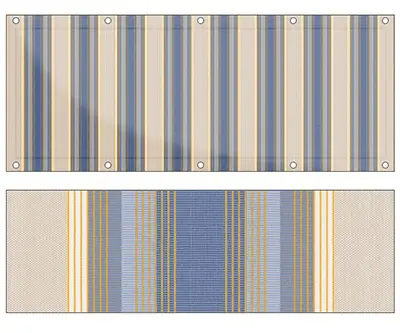 Markise Ma&szlig;anfertigung Balkontuch Fantasie Blu L482